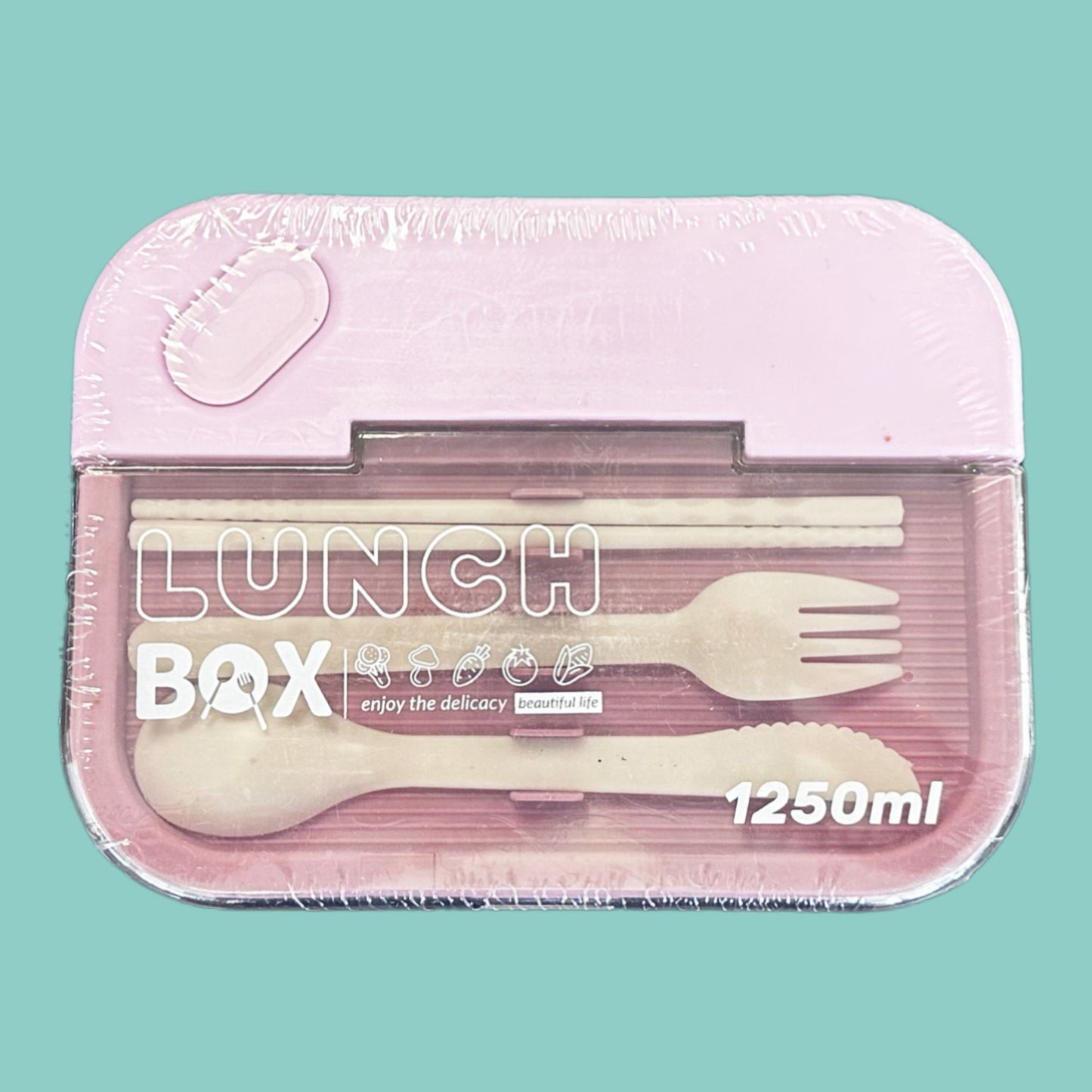 Bento Box mit Essgeschirr lila (1 Stk.)