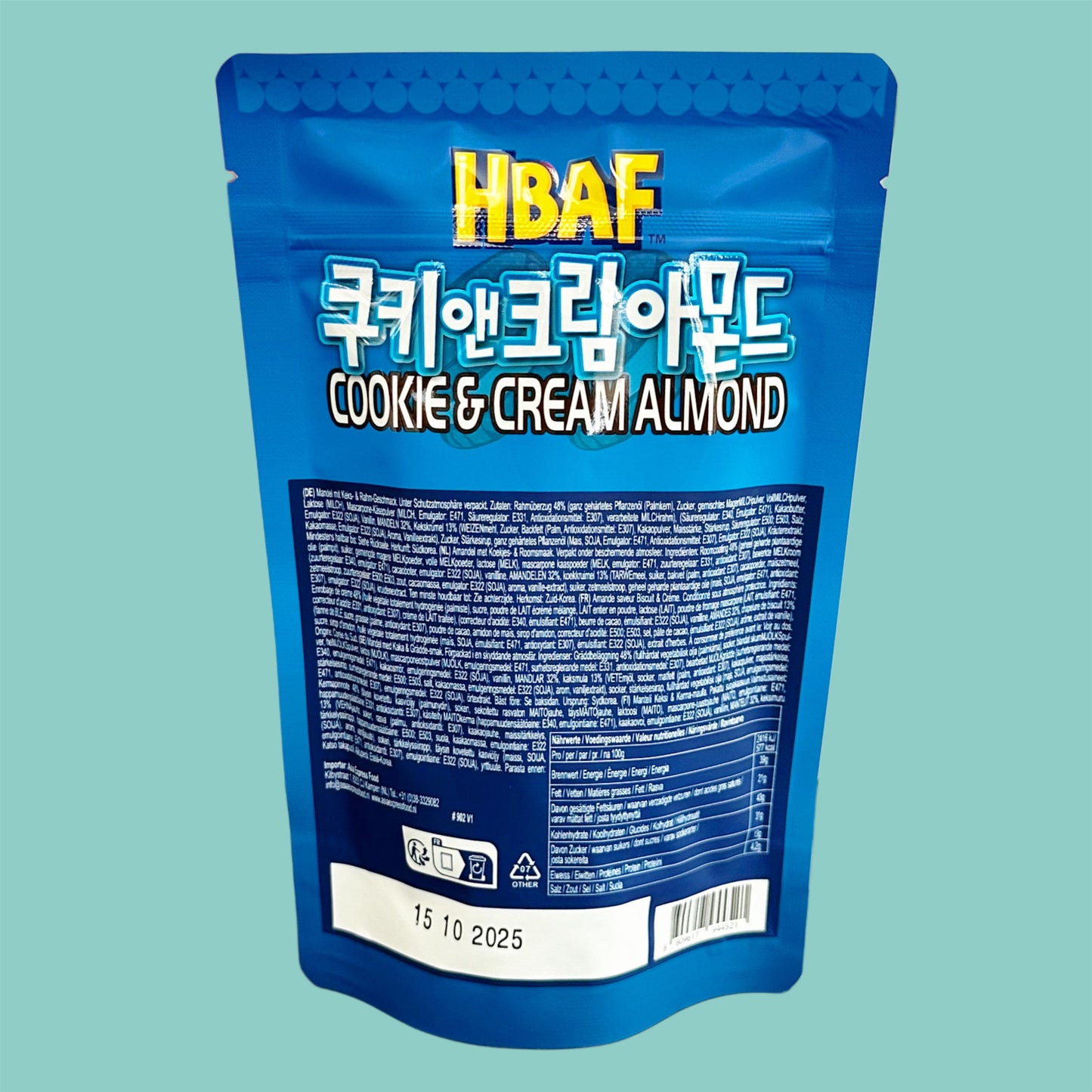 HBAF Cookies & Cream Mandeln 120g hinten