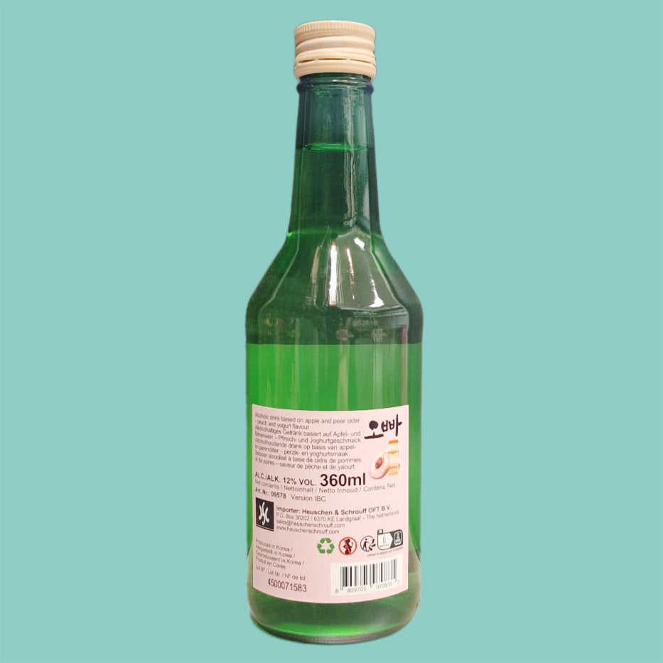 Oppa Soju Pfrisich-Joghurt 12% vol. 360ml hinten