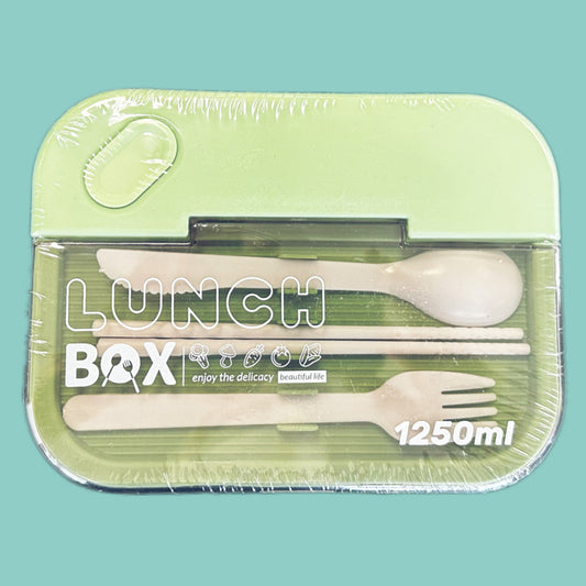 Bento Box mit Essgeschirr grün (1 Stk.)