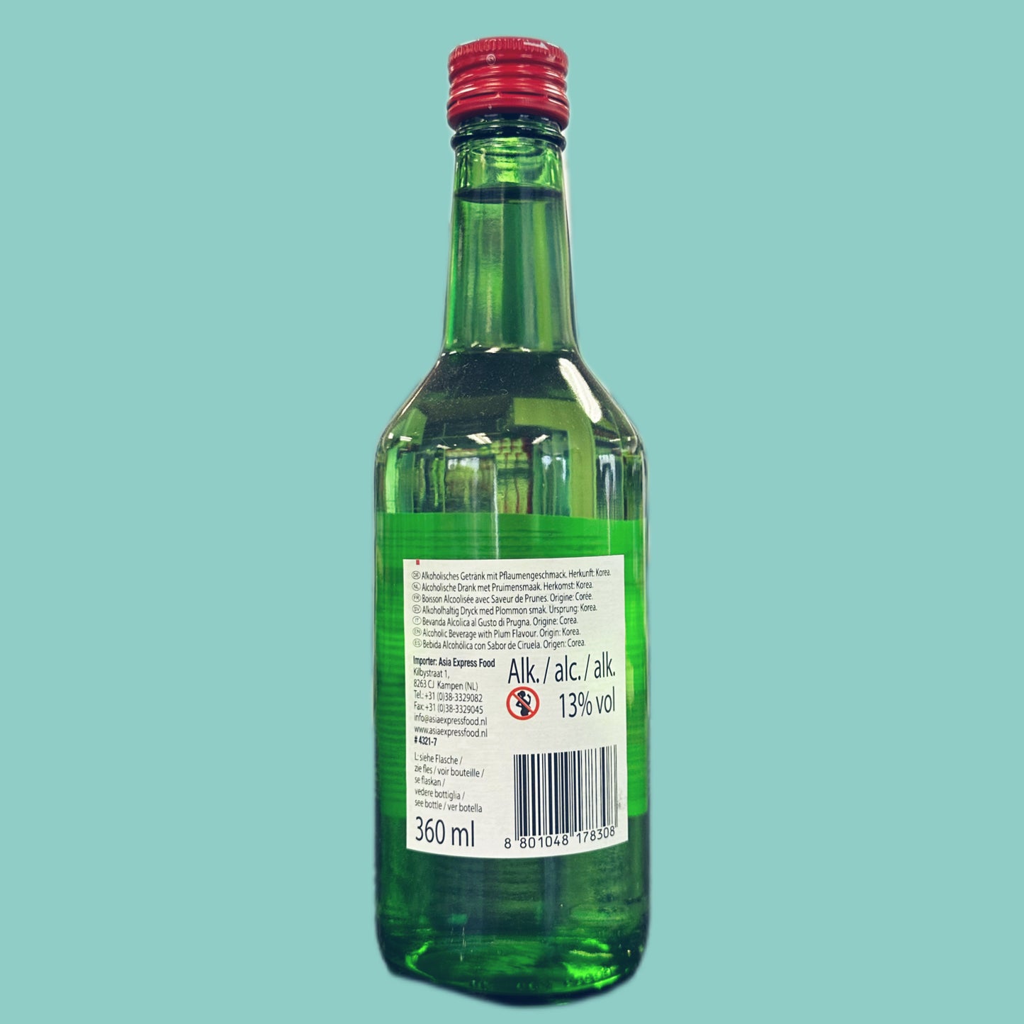 Jinro Soju Pflaume 13% vol. 350ml hinten