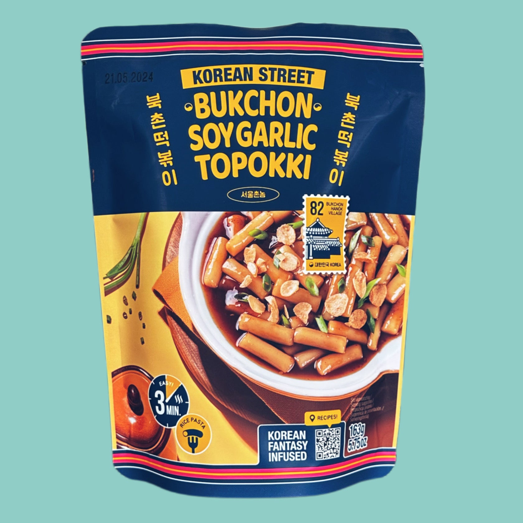 Korean Street Bukchon Soja Knoblauch Instant Topokki 163g