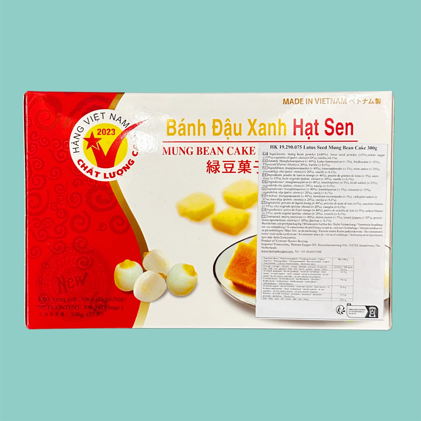 Chinh Hieu Banh Dau Xanh Hat Sen Mungobohnen Kekse mit Lotus 300g hinten