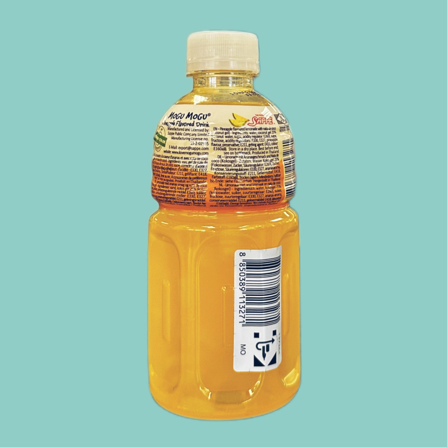 Mogu Mogu Ananas Geschmack mit Nata de Coco Stückchen 320ml hinten