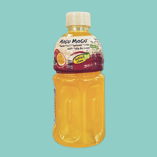 Mogu Mogu Passionsfrucht Geschmack mit Nata de Coco Stückchen 320ml