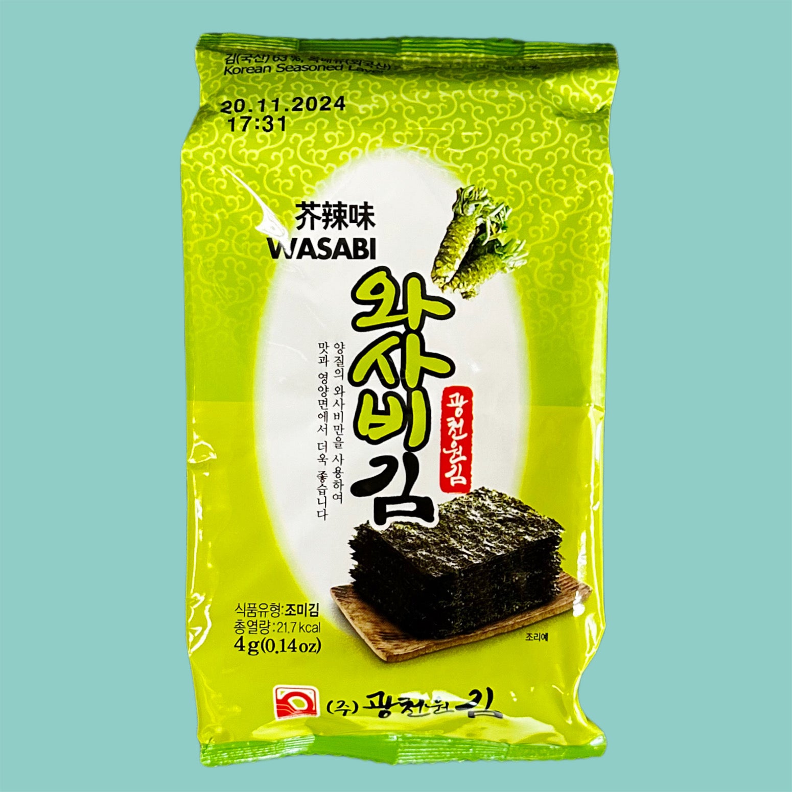 Kwangcheon Seealgen Snack Wasabi 4g