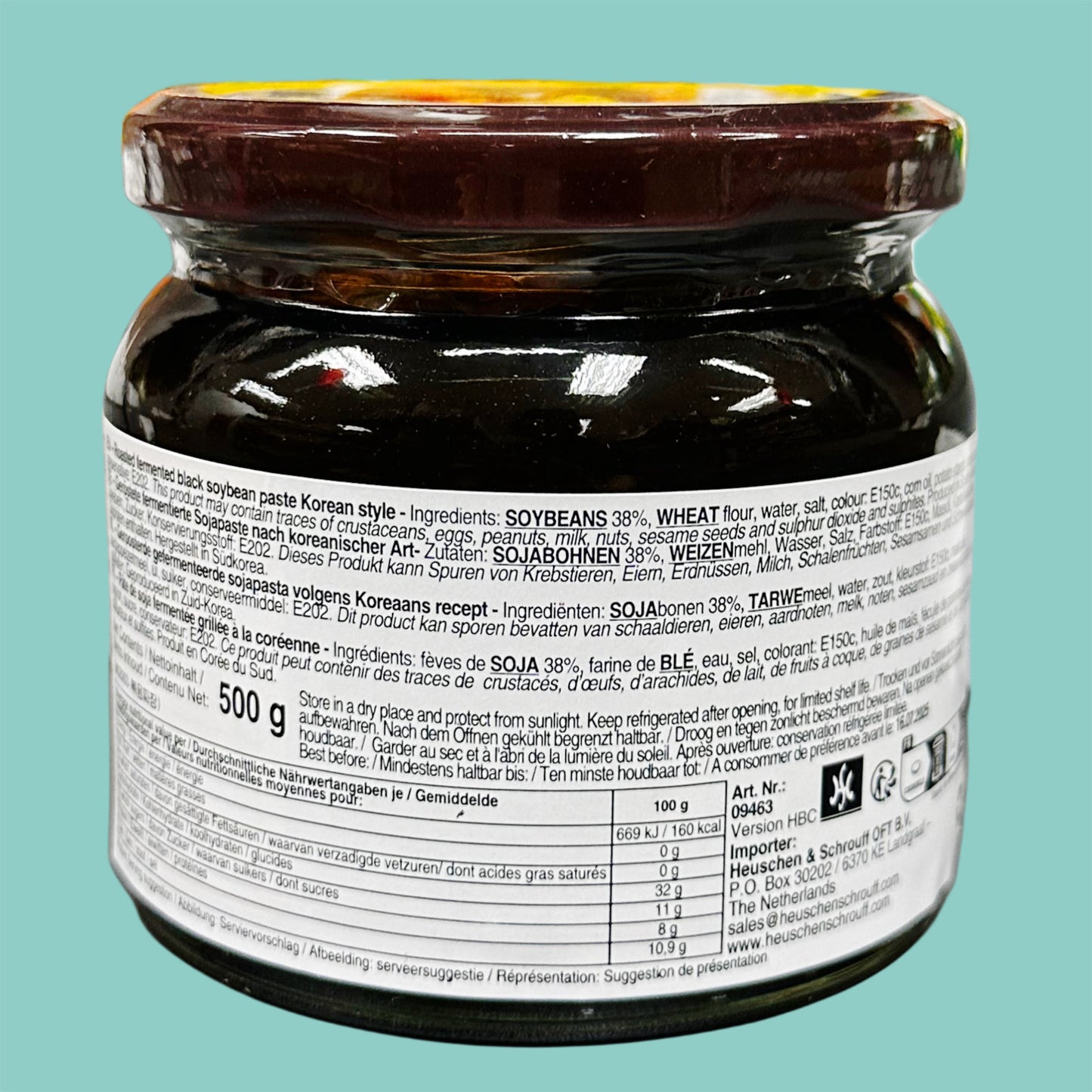 Wang Korea geröstete schwarze Sojabohnenpaste 500g hinten