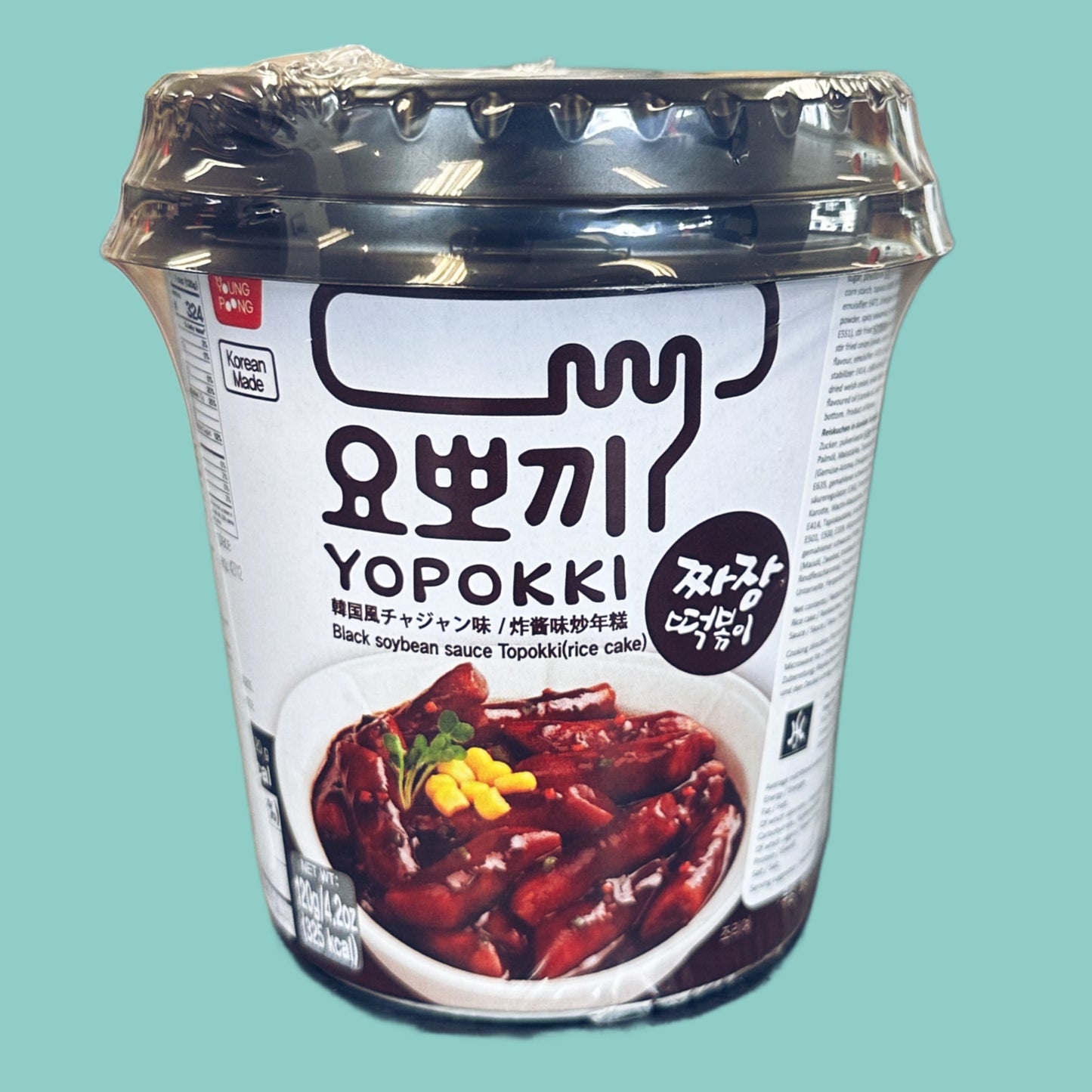 Young Poong Yopokki Instant Tteokbokki Cup schwarze Sojabohnensauce 140g