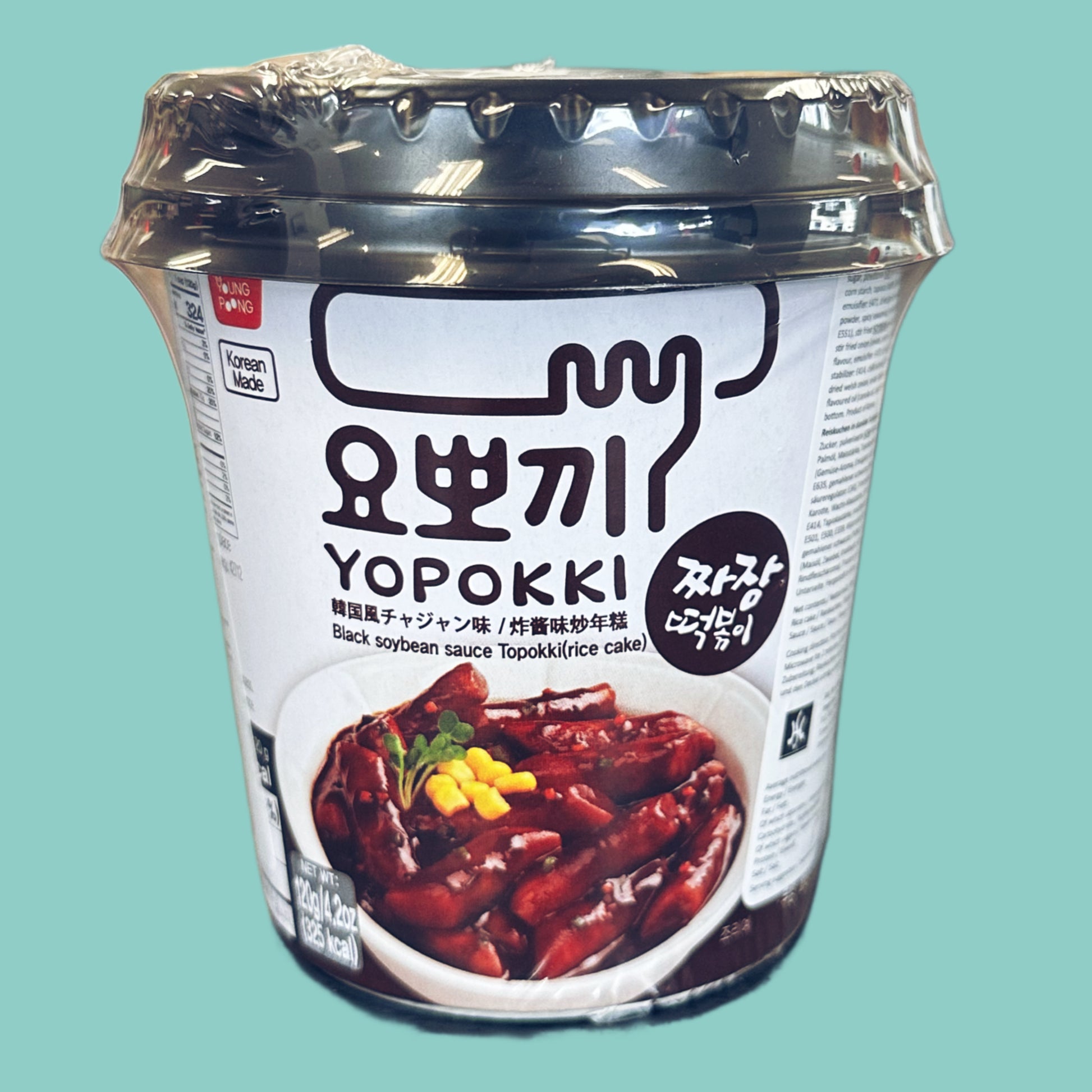 Young Poong Yopokki Instant Tteokbokki Cup schwarze Sojabohnensauce 140g